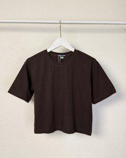 Футболка топ ST зі стразами OVER SHORT для дівчинки 7-8 роки LL-35-25 фото